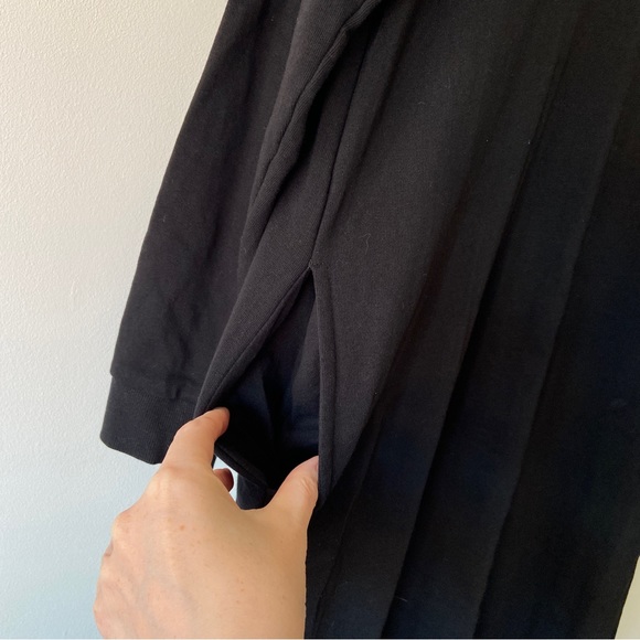Zara Black Long Sweatshirt Dress with pockets relaxed fit - Size Large - Picture 9 of 9